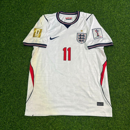 Marcus Rashford #11 England 2026 World Cup Kids White Football Jersey