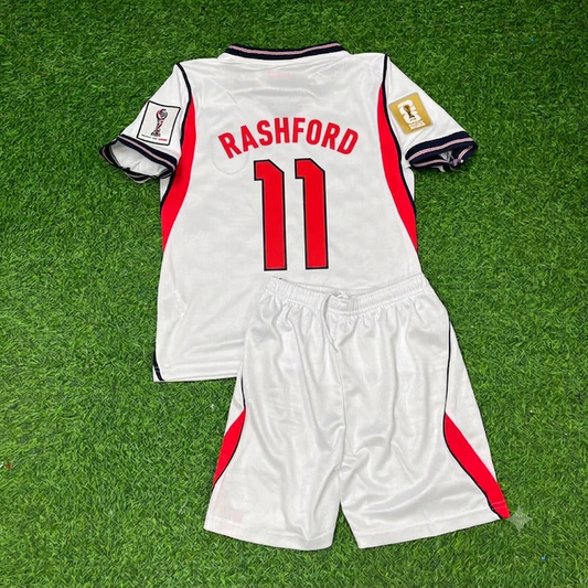 Marcus Rashford #11 England 2026 World Cup KIDS Home White Football Jersey
