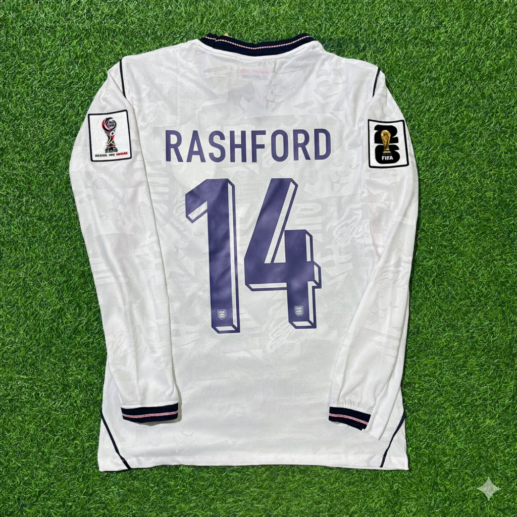 Marcus Rashford 14- England 2026 World Cup Long Sleeve Kit Jersey Trikot Maillot