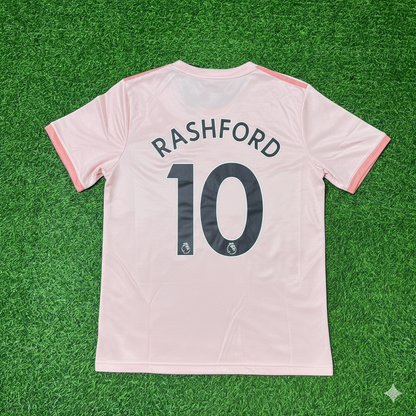 Marcus Rashford Manchester United 2018/19 Pink Retro Football Jersey Kit