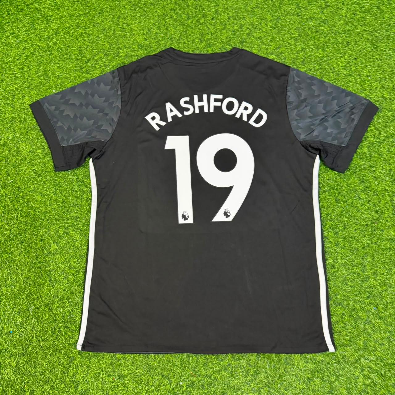 Marcus Rashford Manchester United 2017-2018 Black Retro Football Jersey