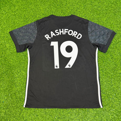 Marcus Rashford Manchester United 2017-2018 Black Retro Football Jersey
