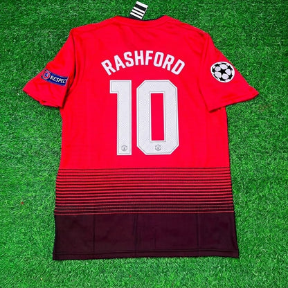 Marcus Rashford #10 Manchester United 2018/2019 Season Home Red Retro Football Jersey