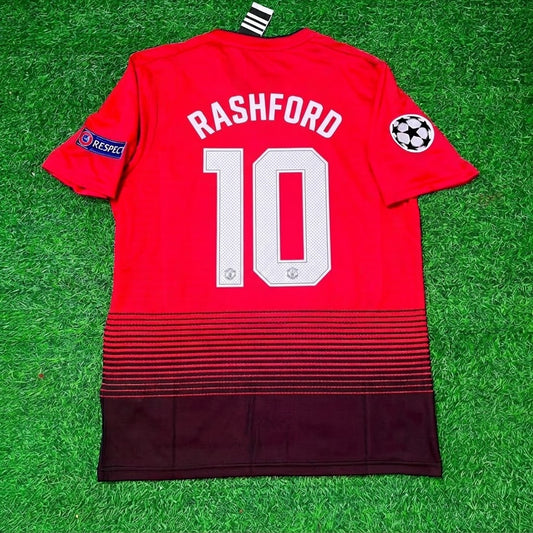 Marcus Rashford #10 Manchester United 2018/2019 Season Home Red Retro Football Jersey