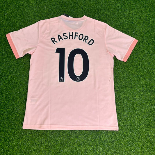 Marcus Rashford Manchester United 2018/19 Pink Retro Football Jersey Kit