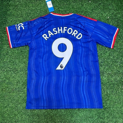 Marcus Rashford #9 Manchester United Blue New Season 2027 Jersey Trikot Maillot Soccer Shirt