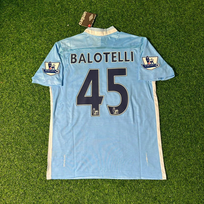 Mario Balotelli 45 Manchester City Heimtrikot 2011/12 Blaues Retro-Trikot Fußballtrikot