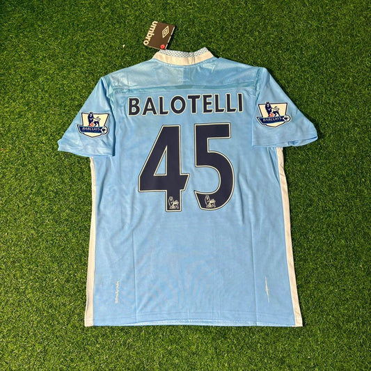 Mario Balotelli 45 Manchester City 2011/12 Home Kit Blue Retro Jersey Trikot Jersey Maillot Soccer Shirt