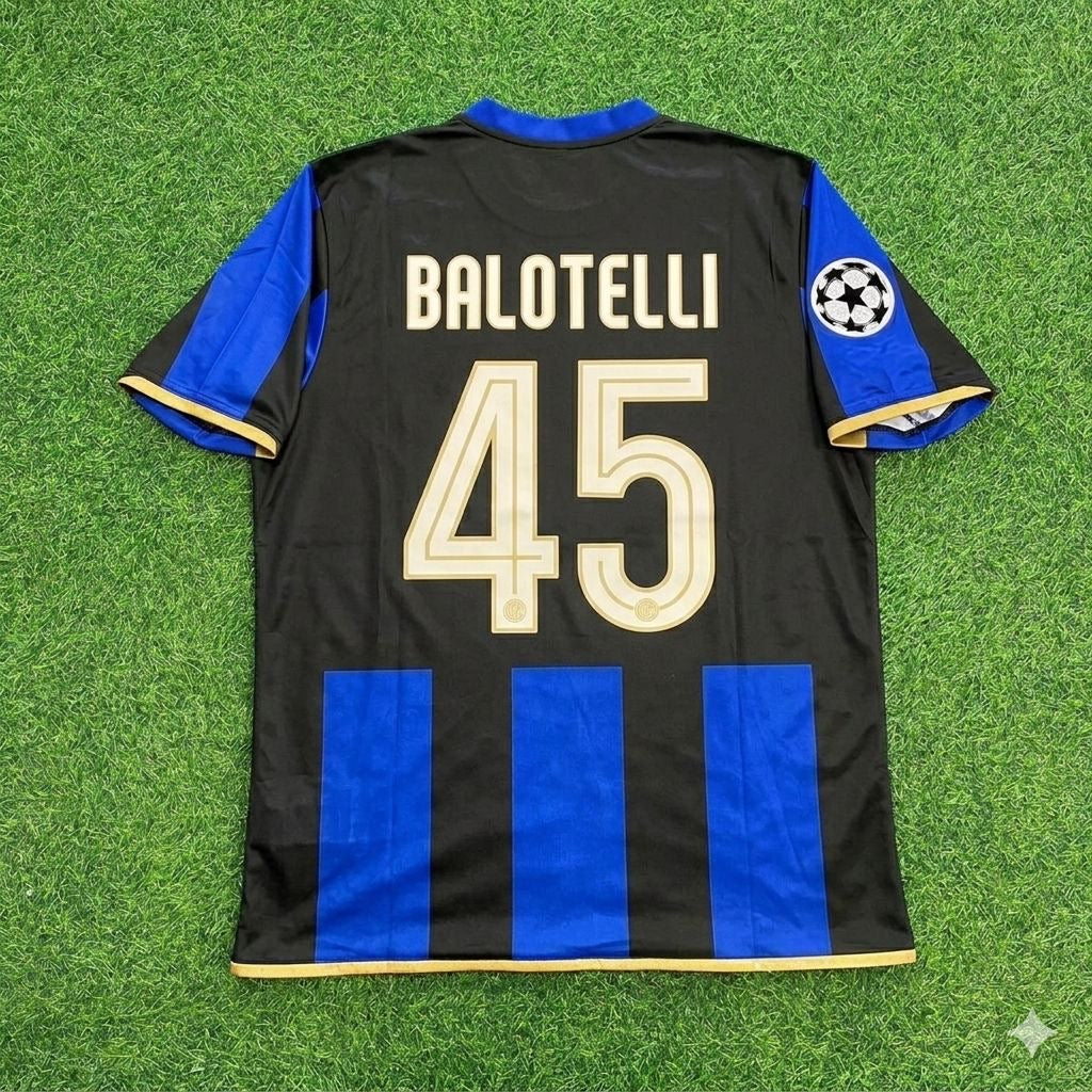 Mario Balotelli #45 Inter Milan 2008-09 Retro Football Jersey Kit