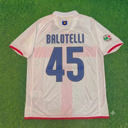 Mario Balotelli #45 Inter 2007- 2008 Season Away White Red Retro Jersey Trikot Maillot Maglia Soccer Shirt