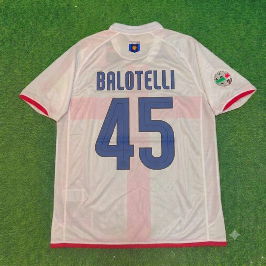 Mario Balotelli #45 Inter 2007- 2008 Season Away White Red Retro Jersey Trikot Maillot Maglia Soccer Shirt