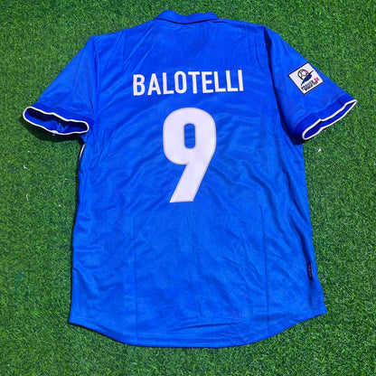 Mario Balotelli Italy Home Blue Retro Football Jersey