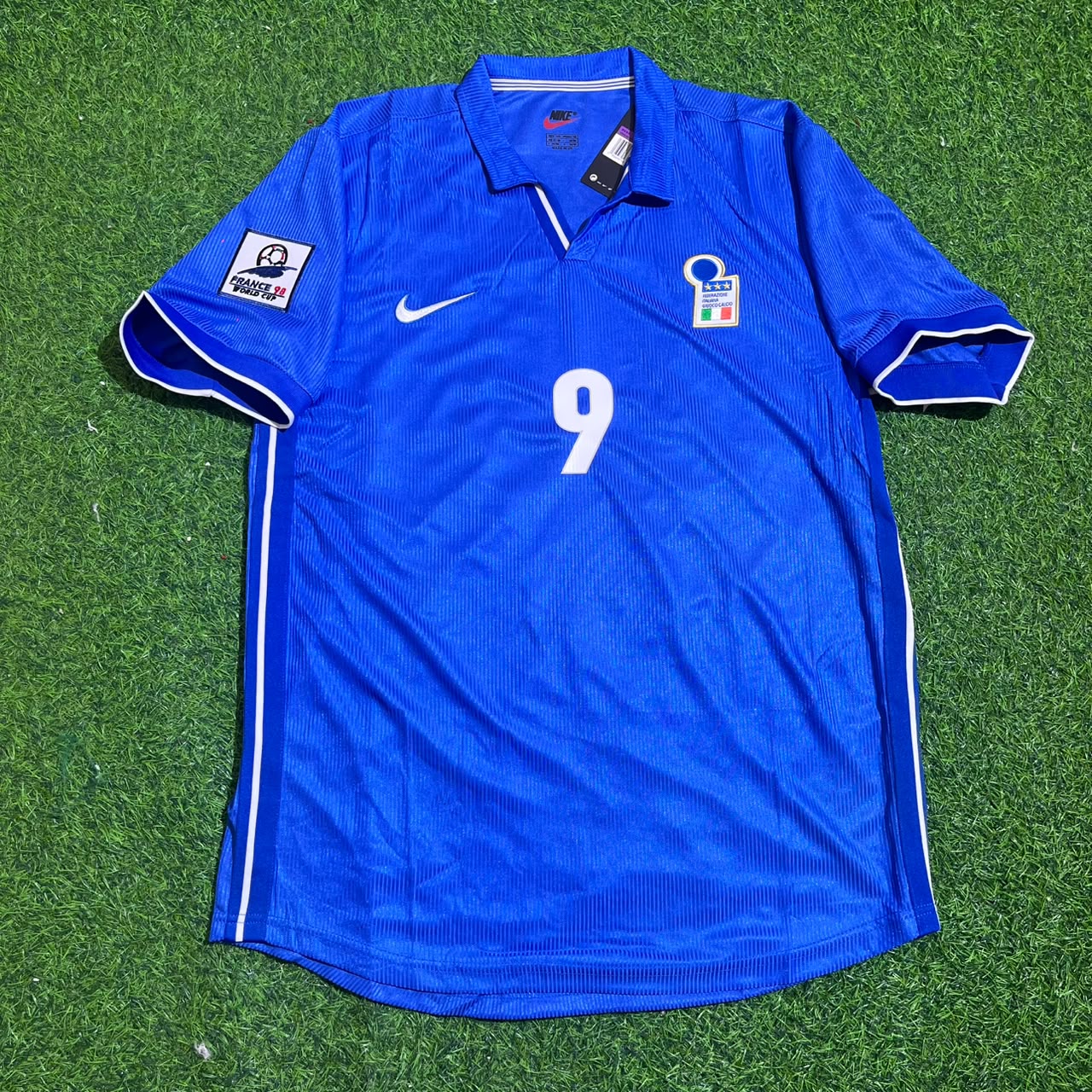 Mario Balotelli Italy Home Blue Retro Football Jersey