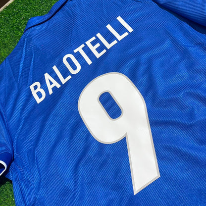 Mario Balotelli Italy Home Blue Retro Football Jersey