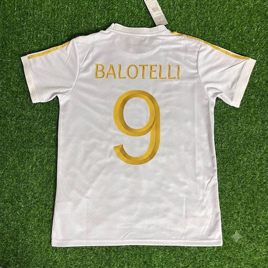 Mario Balotelli - Italy White Anniversary Kit Jersey Trikot Maillot Soccer Shirt