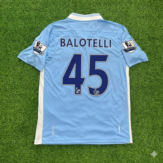 Mario Balotelli 45 Manchester City Heimtrikot 2011/12 Blaues Retro-Trikot Fußballtrikot