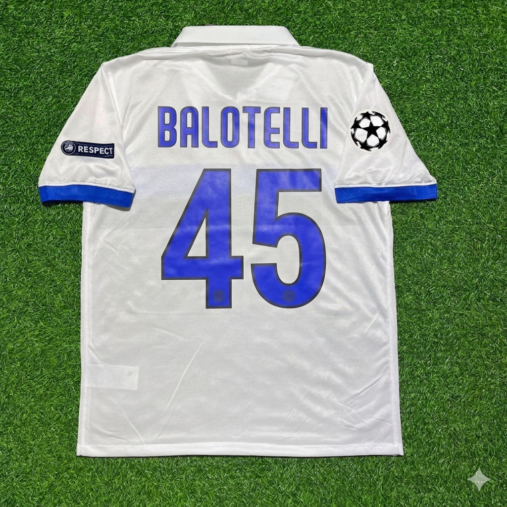 Mario Balotelli Inter 2009/2010 White Retro Football Jersey