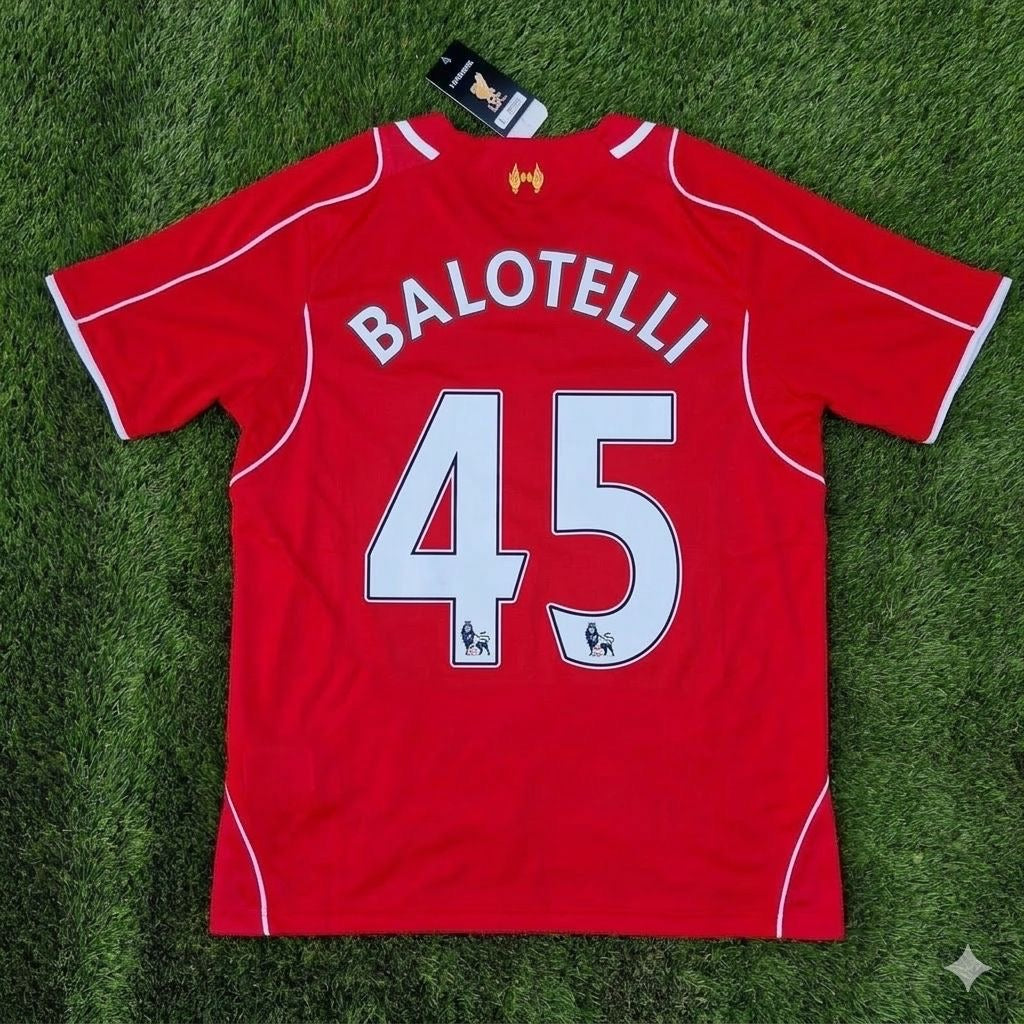 Mario Balotelli 45- Liverpool 2014/15 Home Retro Kit Jersey Trikot Maillot Soccer Shirt