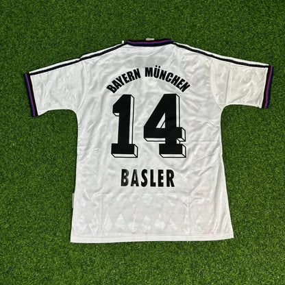 Mario Basler Bayern München 1997-1998 Auswärts Weiß Retro Fußballtrikot