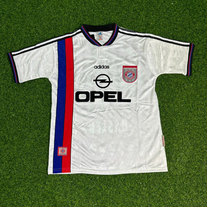 Mario Basler Bayern München 1997-1998 Auswärts Weiß Retro Fußballtrikot