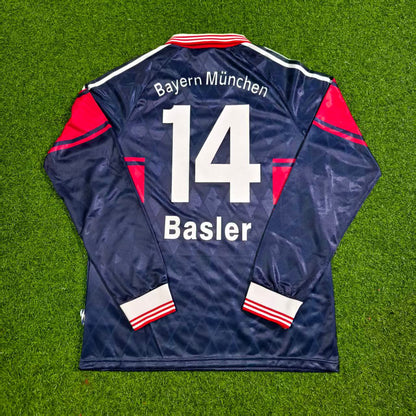 Mario Basler FC Bayern München 1997/98 Saison Langarm Heim Retro Trikot