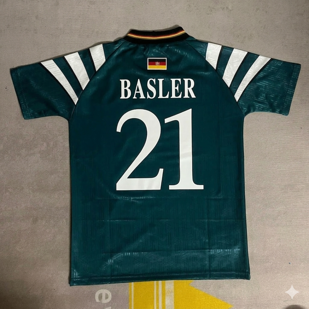 Mario Basler Germany Deutschland Retro Jersey Trikot Soccer Shirt