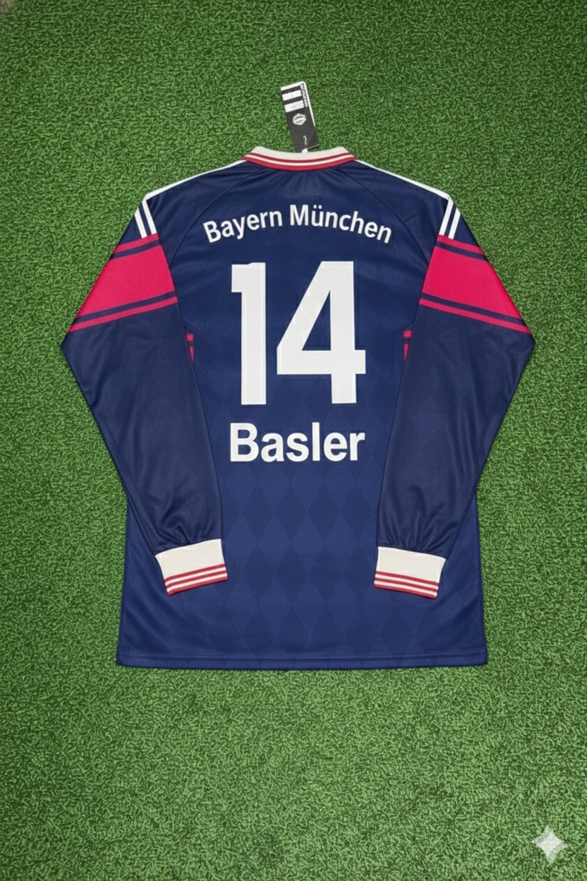 Mario Basler FC Bayern München 1997/98 Saison Langarm Heim Retro Trikot