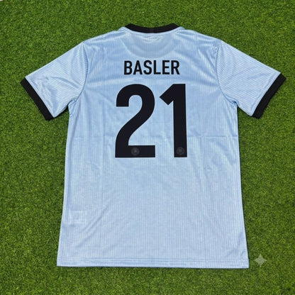 Mario Basler Germany 125th Year Special Clear Blue Retro Football Jersey