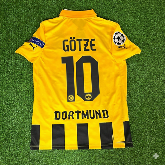 Mario Götze Borussia Dortmund 2013 Champions League Final Retro Football Jersey Kit