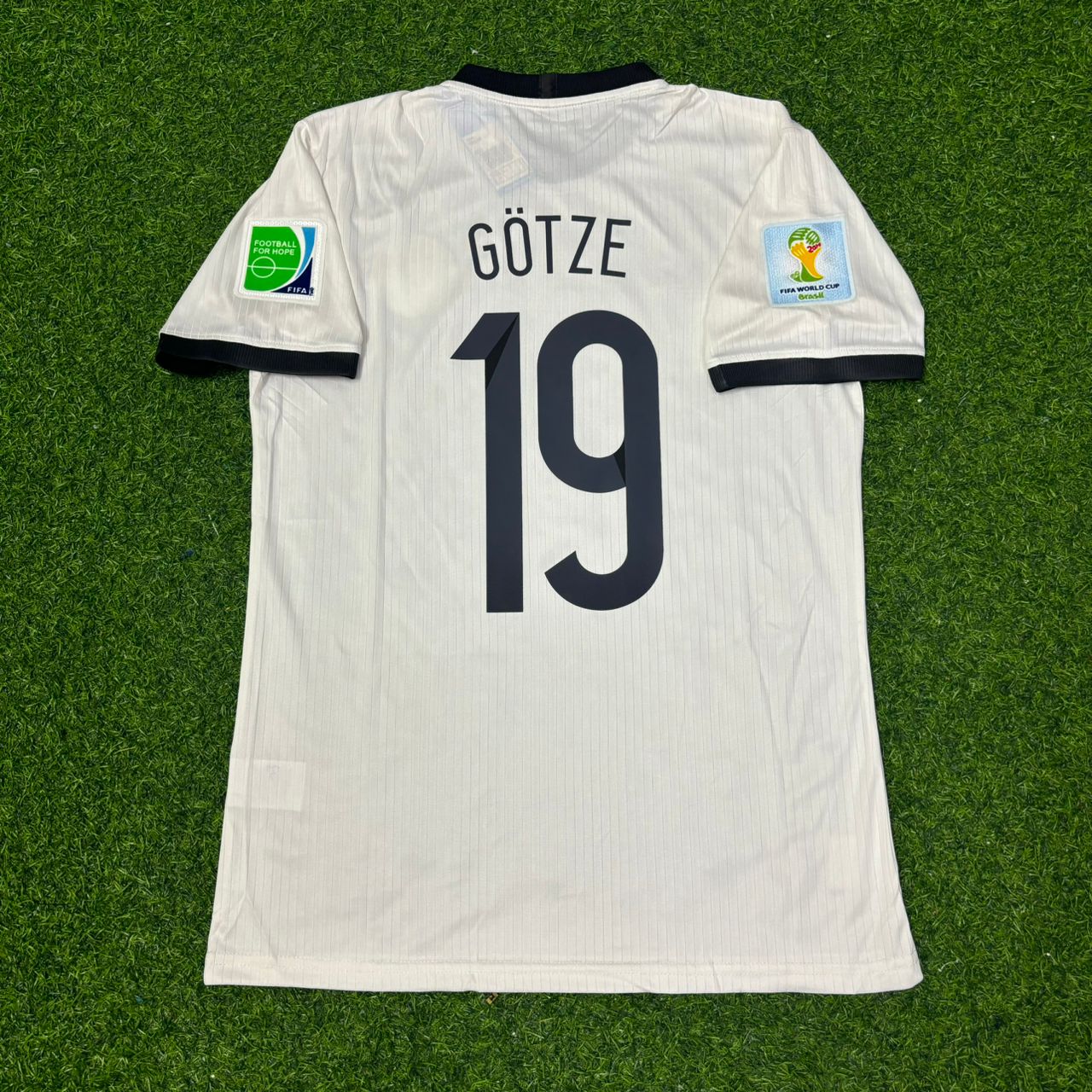 Mario Götze Germany 2014 World Cup Special Edition White Retro Football Jersey
