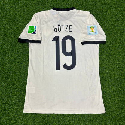 Mario Götze Germany 2014 World Cup Special Edition White Retro Football Jersey