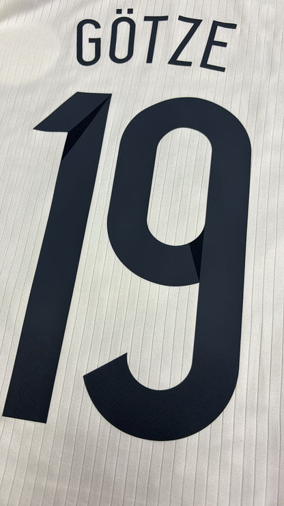 Mario Götze Germany 2014 World Cup Special Edition White Retro Football Jersey