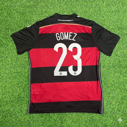 Mario Gomez Germany Deutschland 2014 World Cup Brazil Black Red Retro Jersey Trikot Soccer Shirt