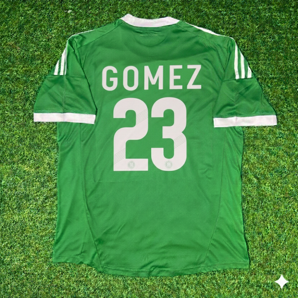 Mario Gomez Germany EURO 2012 Green Retro Football Jersey