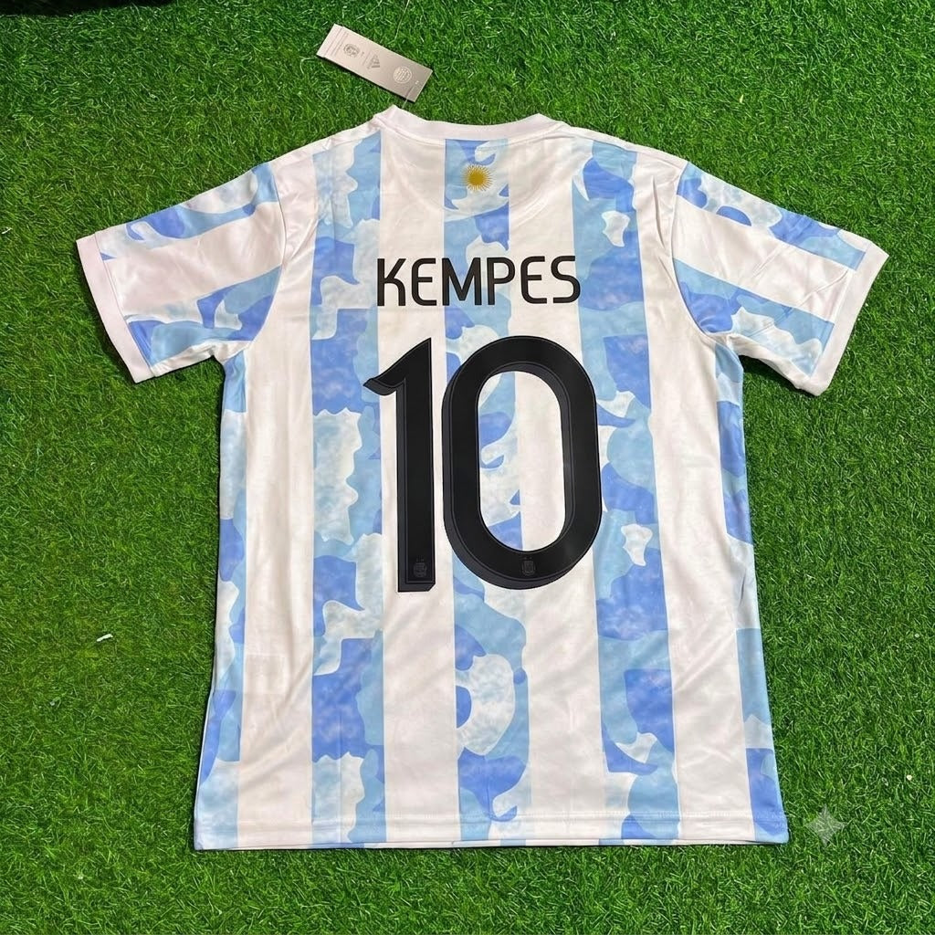 Mario Kempes 10 - Argentina Retro Kit Jersey Trikot Maillot Soccer Shirt