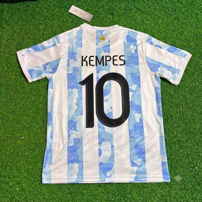 Mario Kempes 10 - Argentina Retro Kit Jersey Trikot Maillot Soccer Shirt