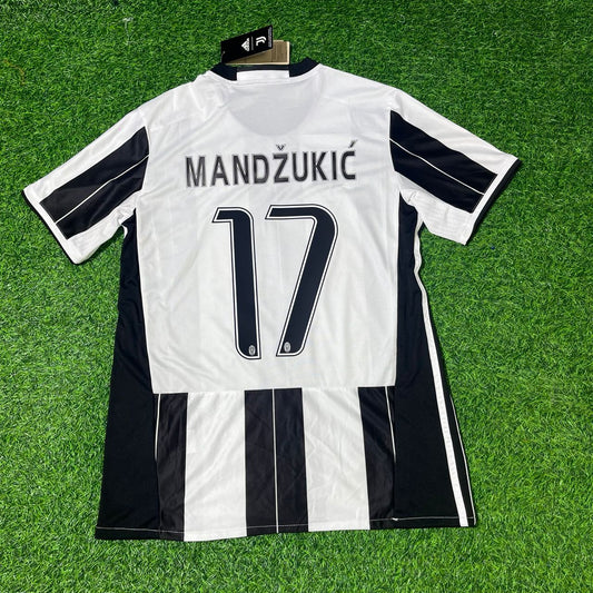 Mario Mandzukic Juventus 2016/17 Home Retro Football Jersey Kit