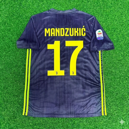 Mario Mandžukić 17# Juventus 2017-2018 Retro Home Football Jersey