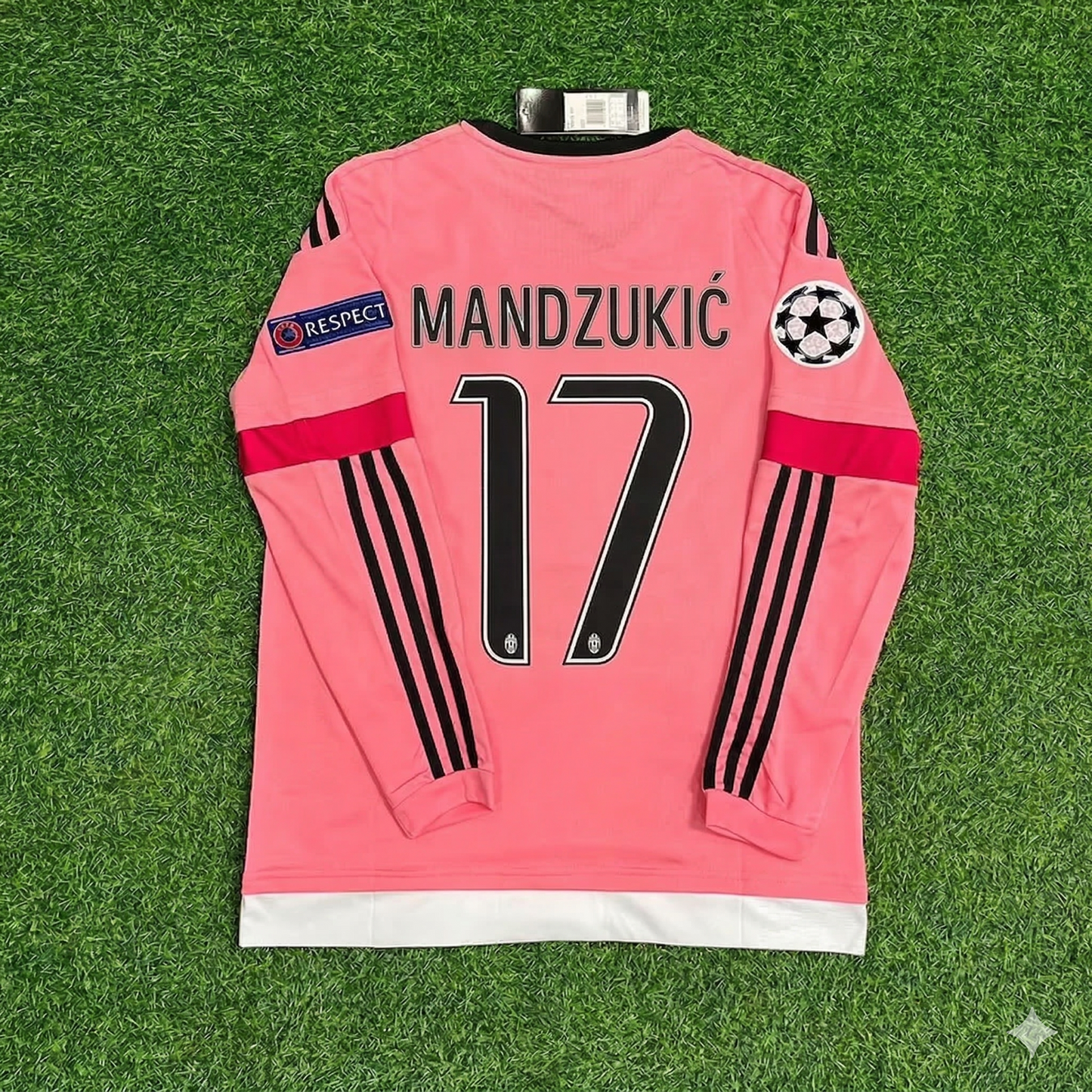 Mario Mandzukic Juventus Pink Retro 2015-2016 Pink Jersey Trikot