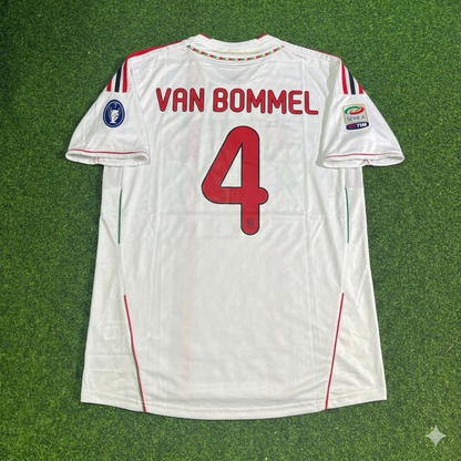 Mark Van Bommel #4 Milan 2011-2012 White Away Retro Football Jersey