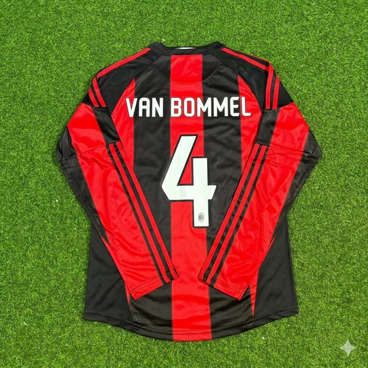 Mark van Bommel AC Milan 2010-2011 Home Log Sleeve Retro Football Jersey