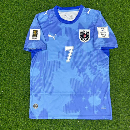 Marko Arnautović #7 Austria 2026 World Cup Away Blue Football Jersey Kit