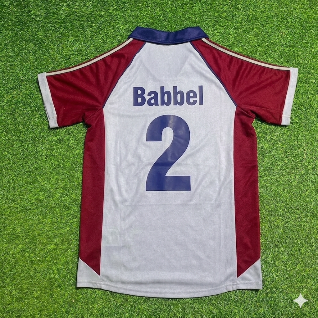 Markus Babbel #2 FC Bayern München 1998-1999 Auswärts Retro Fußballtrikot Grau