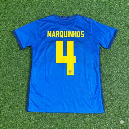 Marquinhos Brazil 2021 Copa America Blue Football Jersey