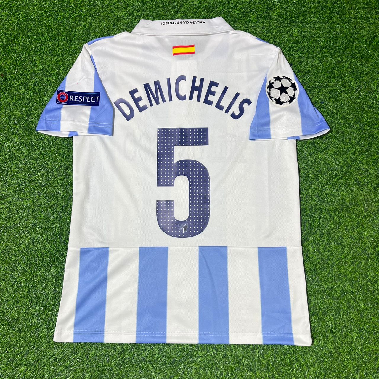 Martin Demichelis Malaga Retro Home Soccer Kit Jersey – | Trikot | Maillot - Camiseta Soccer Shirt