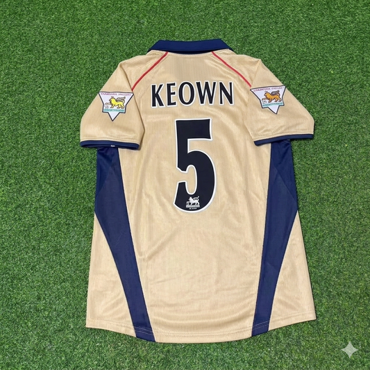 Martin Keown #5 Arsenal 2001-2002 Away Golden Retro Jersey