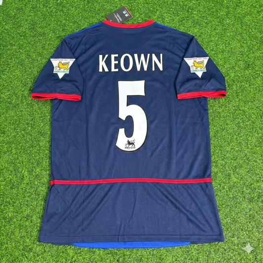 Martin Keown 5- Arsenal 2002-2004 Black Blue o2 Retro Kit Jersey Trikot Maglia Camiseta Soccer Shirt
