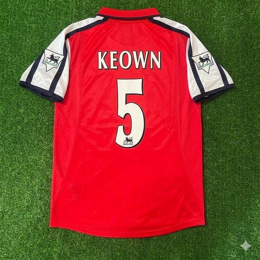 Martin Keown #5 Arsenal 1999-2002 Red White Retro Jersey Trikot Maglia Camiseta Soccer Shirt