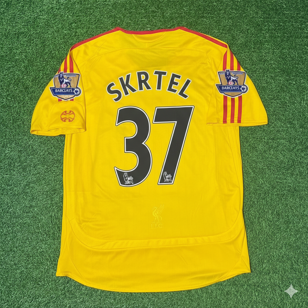 Martin Skrtel Liverpool 2006/2007 Yellow Retro Football Jersey Kit