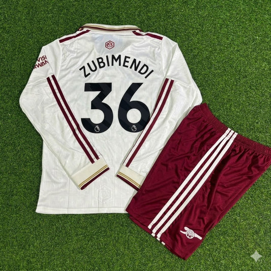 Martin Zubimendi #36 Arsenal Kids Long Sleeve New Season 2026 Jersey Kit Soccer Trikot Maillot Maglia